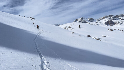 Wall Mural - mountaineers' winter walks at the summit in the Taurus Mountains