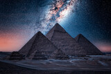 Fototapeta Na drzwi - The Pyramids of Giza by night in Egypt 