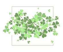 St Patrick's Day Background With Shamrock Leaves.