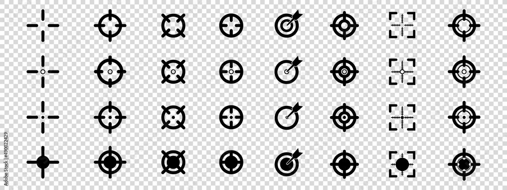 Target Icon Packs Target Icons Set - Different Vector Illustrations Isolated On ...