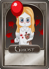 Canvas Print - Ghost girl character game card template