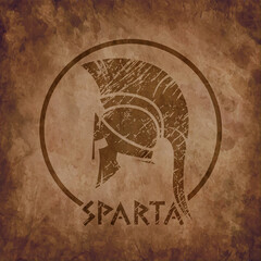 Wall Mural - Symbol of  Spartan warrior in grunge style