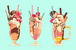 Different Delicious Freak Shakes or Monster Shake Collection
