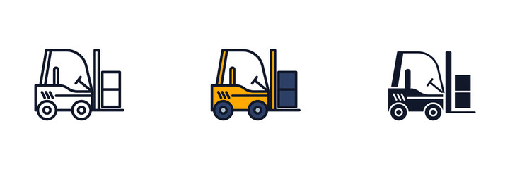 forklift icon symbol template for graphic and web design collection logo vector illustration