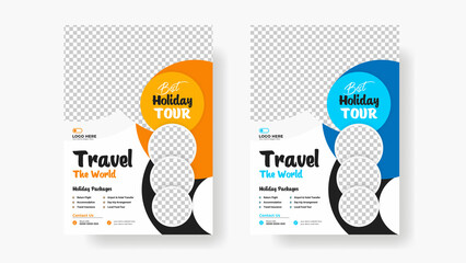 Travel flyer poster editable print ready template design