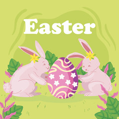 Canvas Print - easter bunny illustration