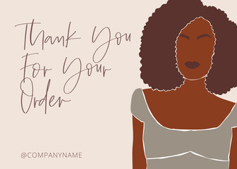 Thank you for your order card template