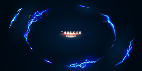Wall Mural - lightning light effect background realistic flash with lightning electric explosion vector illustrat