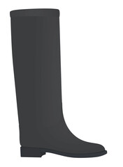 Poster - Grey long boot. no high heels. vector illustration