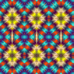 Wall Mural - 3d effect - abstract geometric fractal pattern