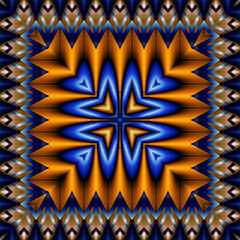 Wall Mural - 3d effect - abstract square geometric fractal pattern