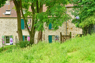 Wall Mural - Jouy le Moutier; France - august 2 2021 : Ecancourt farm