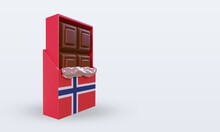 3d Chocolate Norway Flag Rendering Left View