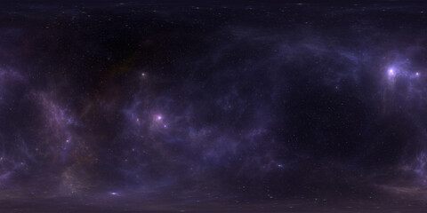 360 degree full sphere panoramic space background with starfield and nebula, equirectangular project