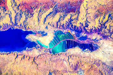 Wall Mural - beautiful land features of planet earth. digital enhancement. elements furnished by nasa