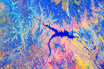 Wall Mural - beautiful land features of planet earth. digital enhancement. elements furnished by nasa