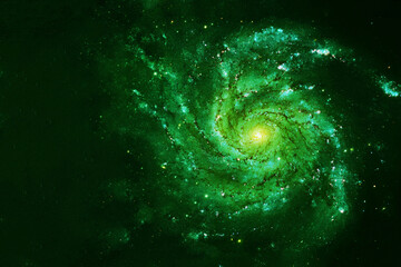 Wall Mural - beautiful space nebula of green color. elements of this image were furnished by nasa.