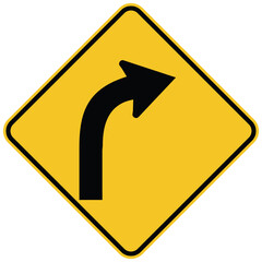 Gentle curve to right sign