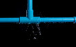 © showcake - leaked and splash water from pvc plastic pipe over a black background.