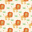 Nature Africa Animal Lion Zoo Leo Childish Pattern
