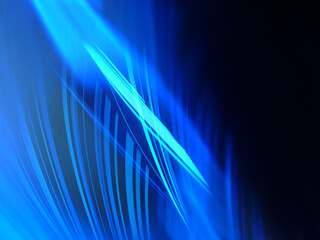 Poster - Illustration of wavy blue lines floating in the dark space