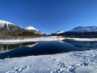 Poster - Photo of a snowy landscape and clear sky