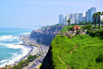 Wall Mural - ocean and coastline in lima