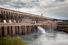 Closeup Shot Of A Huge Hydroelectric Dam Of Itaipu