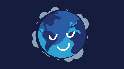 Wall Mural - world water day with earth planet emoji