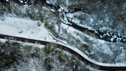 Sticker - Bird's eye view of a snowy area