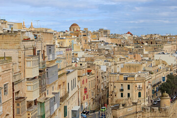 Canvas Print - Cityscape view with buildings of Valletta in the capital city of Malta