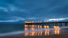 Beautiful Shot Of A Seascape Under The Cloudy Skies In LA, California
