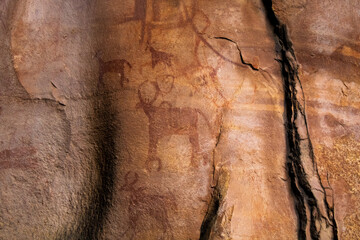 Wall Mural - Closeup of a cave in Bhimbetka, Madhya Pradesh, India