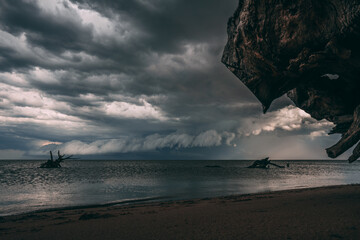 Poster - Dramatic view of the stormy sky over the sea