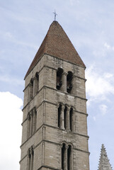 Poster - Church of Saint Mary the Ancient in Valladolid under the blue sky