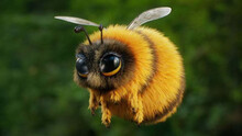 3D Illustration Of A Cute Bumblebee In A Forest During The Day