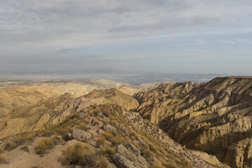 Wall Mural - Tranquil landscape of the Gorafe desert and dolmens in Granada, Spain