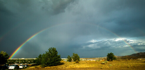 Sticker - Mesmerizing view of a complete rainbow over the Prescott Valley, Arizona