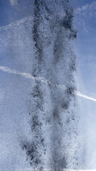 Sticker - Vertical closeup shot of a tire track covered in snow