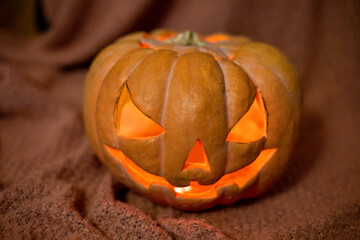 Sticker - Closeup shot of Halloween pumpkin