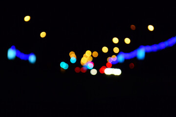 Canvas Print - Closeup of bokeh lights