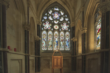 Sticker - Church interior with stained glass