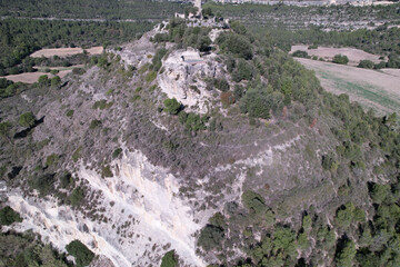 Sticker - Aerial view of ruins of the Calders Castle, in the municipality of Calders, in Barcelona, Spain