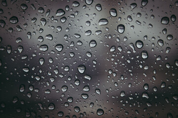 Canvas Print - Closeup of water droplets on window