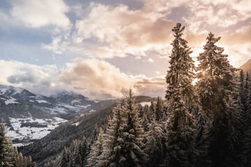 Canvas Print - Beautiful landscape of mountains in Switzerland