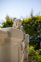 Canvas Print - Vertical shot of a woman statue on a sunny day in Cannes, France