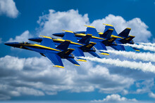 View Of The Blue Angels Airplanes At The Sun And Fun Airshow