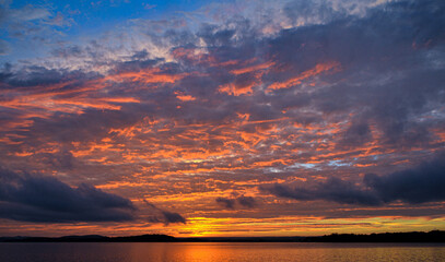 Poster - Beautiful sunset above the sea.