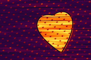 Poster - Illustration of an abstract background with colorful heart pattern