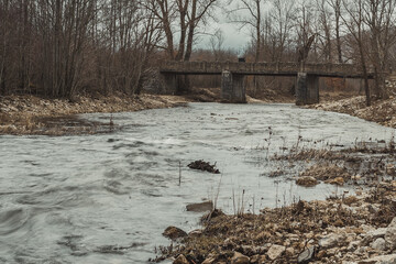 Poster - Long exposure shot of the Otuca river during Winter, Croatia